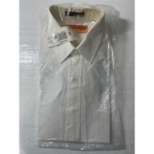 Tanner Mens White 100% Cotton Dress Shirt Single Needle Tailoring 15-34 USA Made